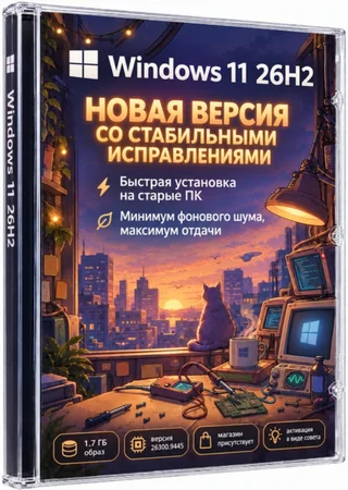 Логотип программы Windows 11 со стабильными исправлениями 26H2 Pro 26300.9445